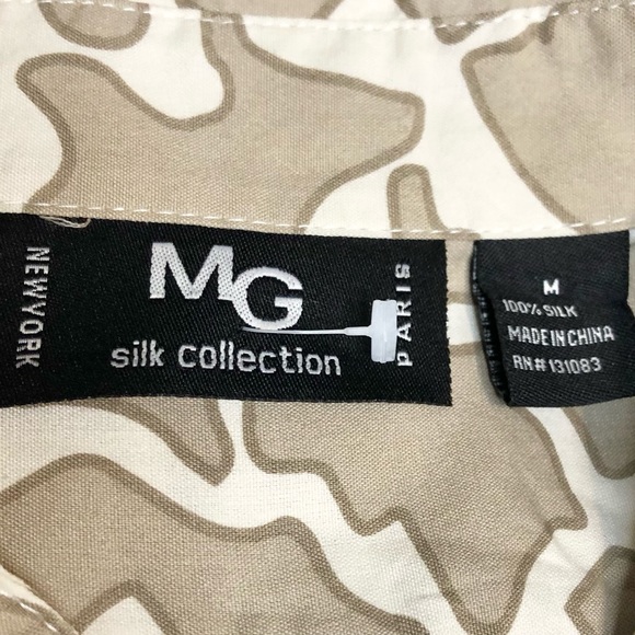 MG Silk Collection 100% Silk Button Down Dress Size Medium - Picture 3 of 5